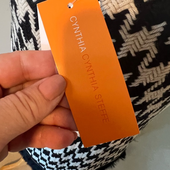 NWT Cynthia Steefe wool herringbone fur and leather trimmed skirt Size 8 - Picture 6 of 6